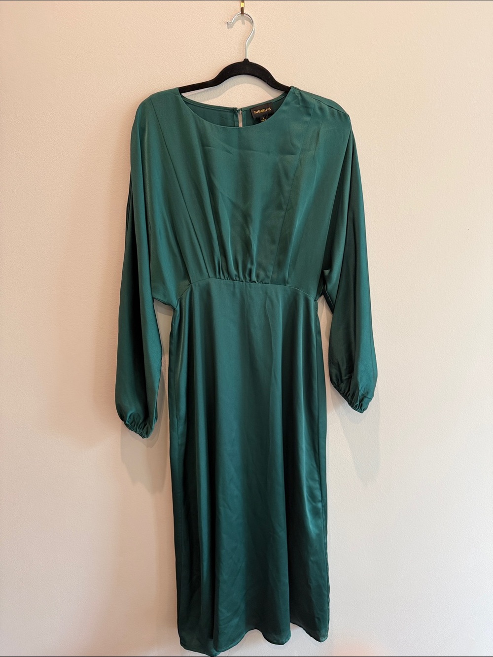 Sugarlips Teal Green Long Sleeve Midi Dress